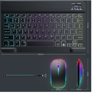 2025A Wireless Mini BT Keyboard and Mouse Combo RGB retroiluminado para IOS Android para Windows Tablet Smart Phone - Product Image 2