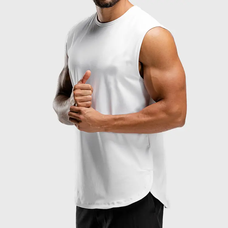 Camiseta de compressão estilo viscose, camiseta esportiva para treino, academia, branca, para homens