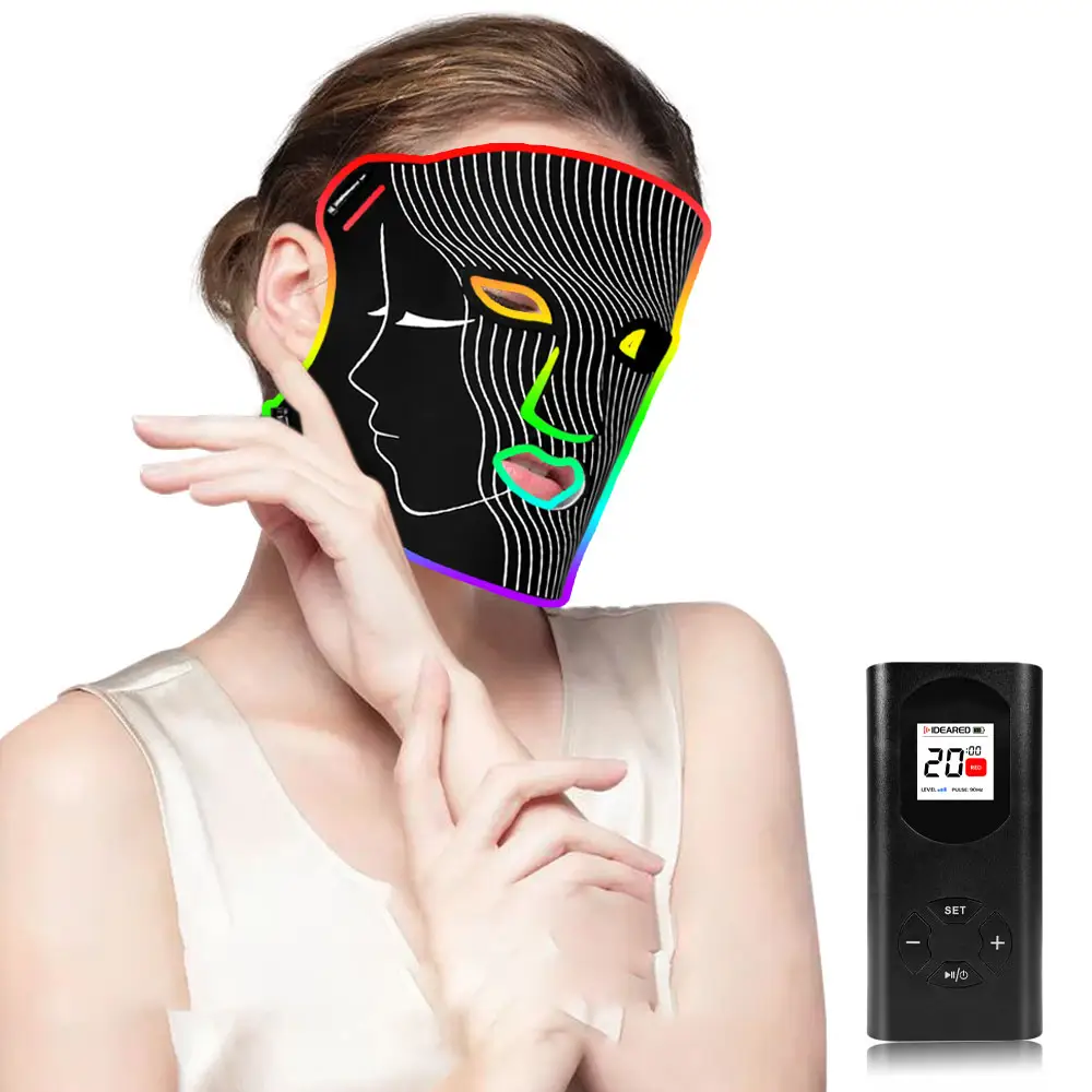 Le masque facial mené infrarouge de silicone flexible de haute qualité a mené le masque de thérapie de lumière rouge de lumière laser 660Nm