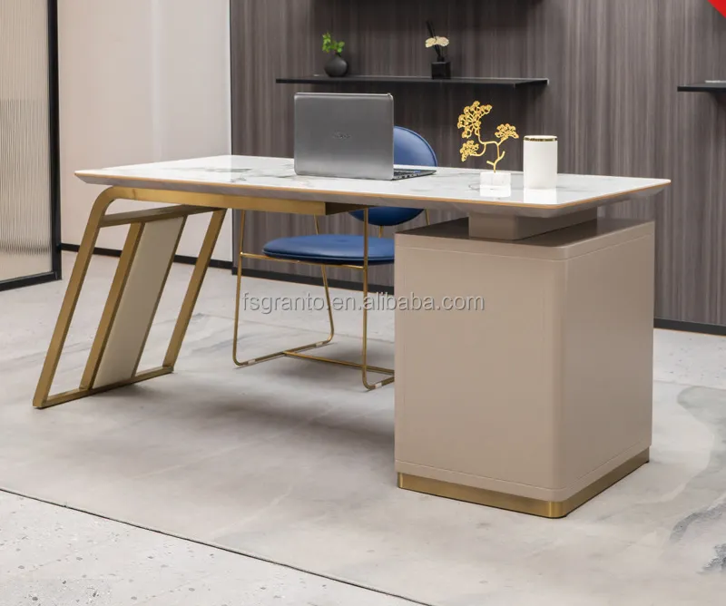 Новая современная офисная мебель офисный стол Мраморный Стол компьютерный стол с ящиком