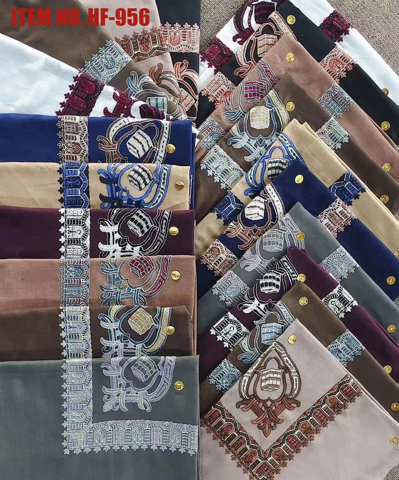 Polyester Saudi Geborduurde Kasjmir Shemagh Islamic Borduurwerk Sjaal Keffiyeh Moslim Sjaals Mannen