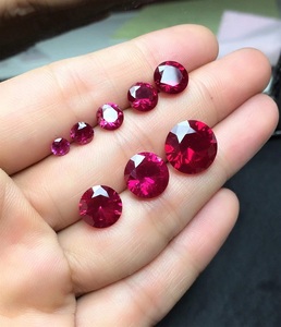 ราคาโรงงานทำในประเทศจีนสังเคราะห์ทับทิมรอบตัดทับทิม5 # สีสำหรับตลาดเครื่องประดับ - Product Image 1