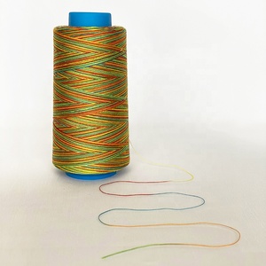 Precio de fábrica 402 en Stock, hilo de coser de poliéster hilado 100% teñido de arcoíris multicolor personalizado - Product Image 2