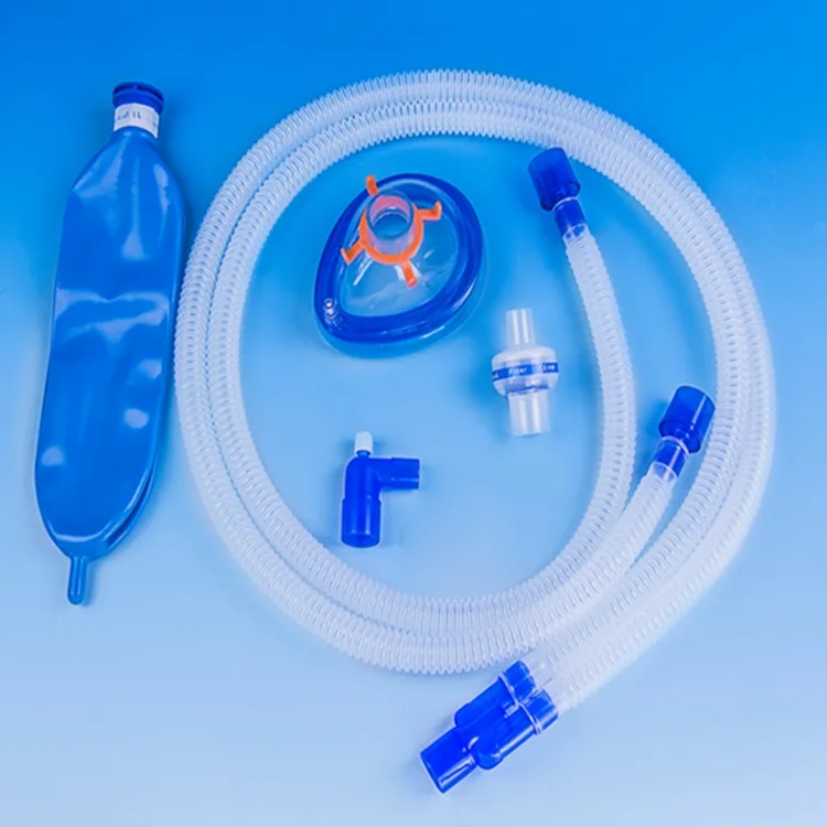 Circuito de respiración médico desechable con filtro HME, circuito de respiración de estesia extensible