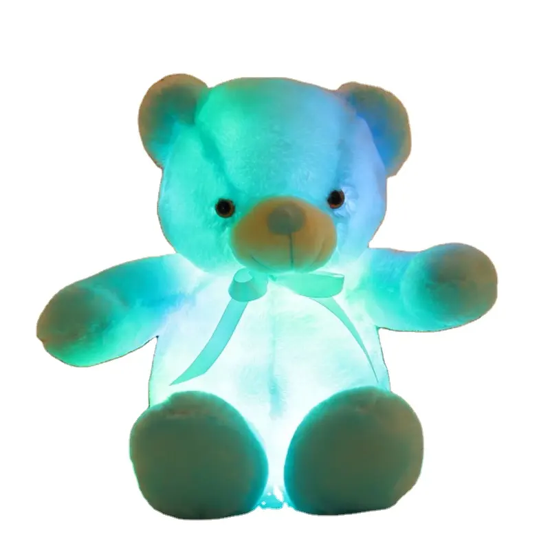 Özelleştirilmiş sıcak satış renkli LED oyuncak ayı 30cm LED ışık Glow oyuncak ayı peluş oyuncak