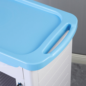 China Manufacture High Quality Mobile Hospital Double Row <strong>100</strong> Grid Medical ABS case <strong>Trolley</strong> with Lock Drawer Weighing Strong - Product Image 3