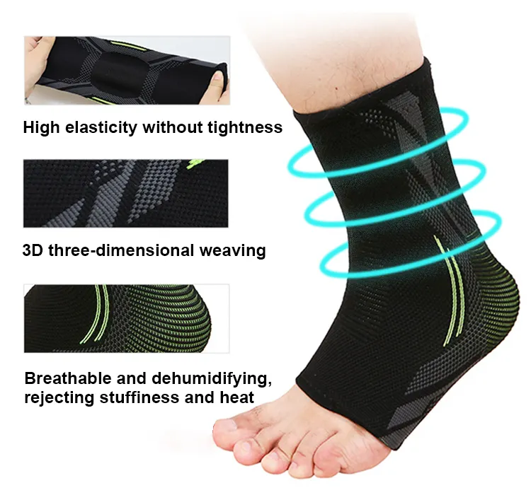 Elastische Gebreide Blessure Herstel Gewrichtspijn Voet Sport Compressie Mouw Enkelbrace