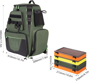 Tinyat câu cá hộp túi giải quyết ba lô với Rod Holders 4 giải quyết Hộp đa chức năng câu cá túi cho câu cá Ba lô - Product Image 2