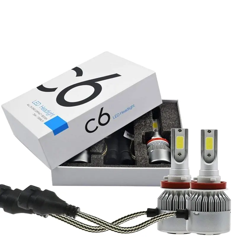 Espomoso Fabriekslevering C6 Led Auto Koplamp 72W 8000lm Cob H1 H3 H4 H7 H11 880 Auto Led Mistlamp