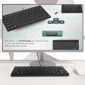 Teclado con cable USB pequeño de 78 teclas, Mini teclado de computadora USB compacto de luz delgada para Mac Windows