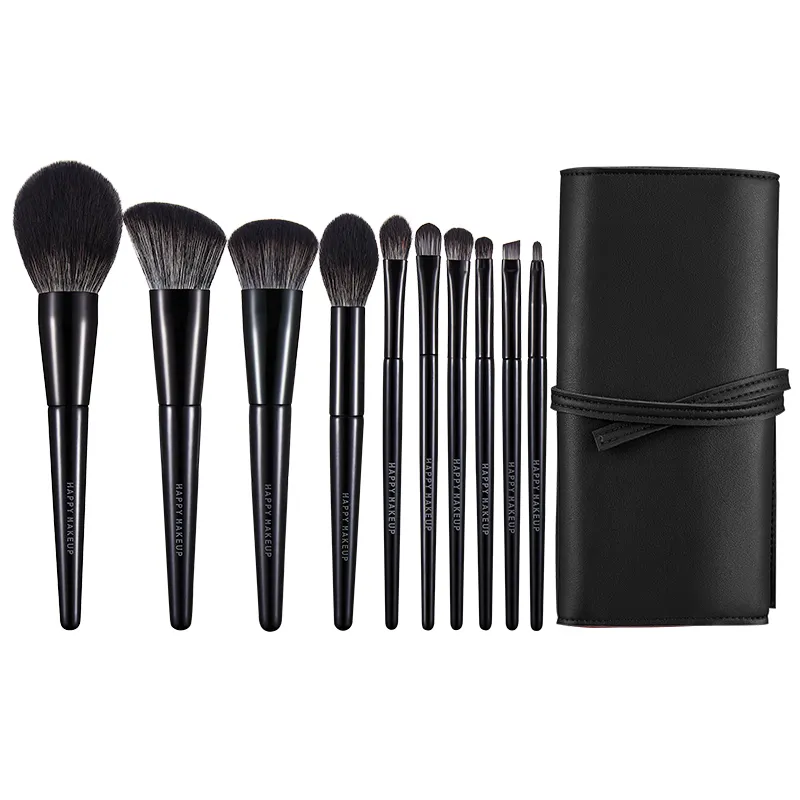 HAPPYMAKEUP High Quality Beauty Brush Set 10pcs Soft Vegan Hair Wholesale Promotion Cheap Makeup Brush Set With Bag