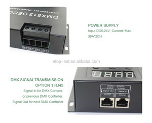 24 Channel RGB <strong>DMX</strong> 512 Decoder With Digital Display 72A Dimmer, RJ45 <strong>Dmx</strong> <strong>Controller</strong>
