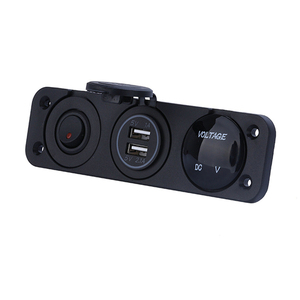 DC 12 <strong>V</strong> 24 <strong>V</strong> Multi Function Car <strong>Charger</strong> With USB and Digital Voltage Meter and 12v Power Socket for Car Marine Boat Ship - Product Image 4