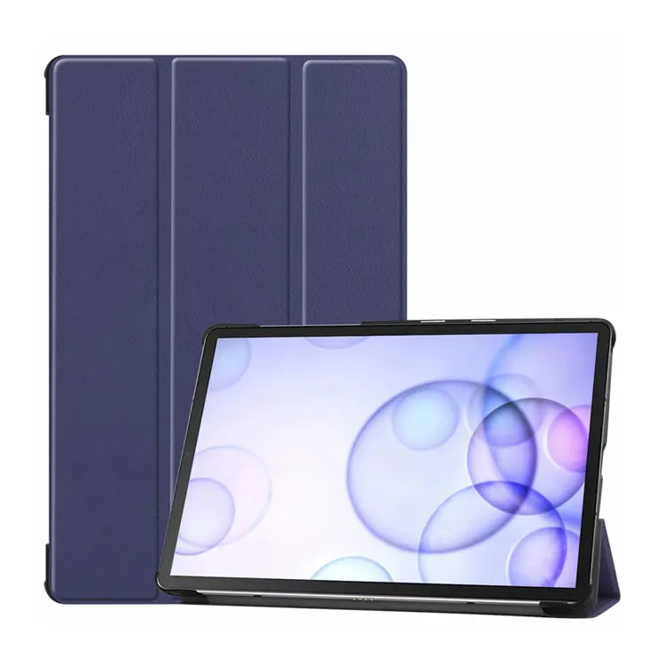 Üç katlı Folio katlanır Stand İnce PU deri akıllı kapak çevirin Samsung kılıfı Galaxy Tab S6 Lite S7 S8 A7 A8