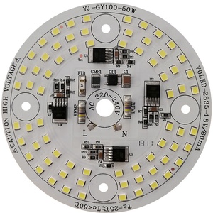 โรงงานการจัดส่ง220V 50W 105 Lm/W Driverless AC SMD อลูมิเนียม DOB LED PCB สำหรับ LED ทำงาน - Product Image 1