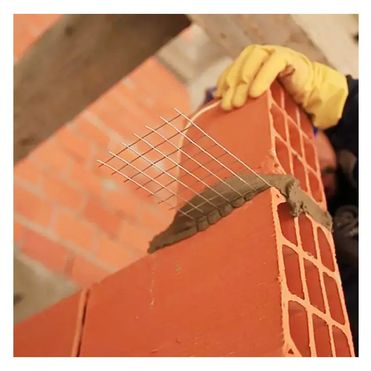 Malla de alambre de acero reforzado de pared de ladrillo de mampostería de hormigón galvanizado en caliente 12x50cm Malla de refuerzo de mampostería soldada