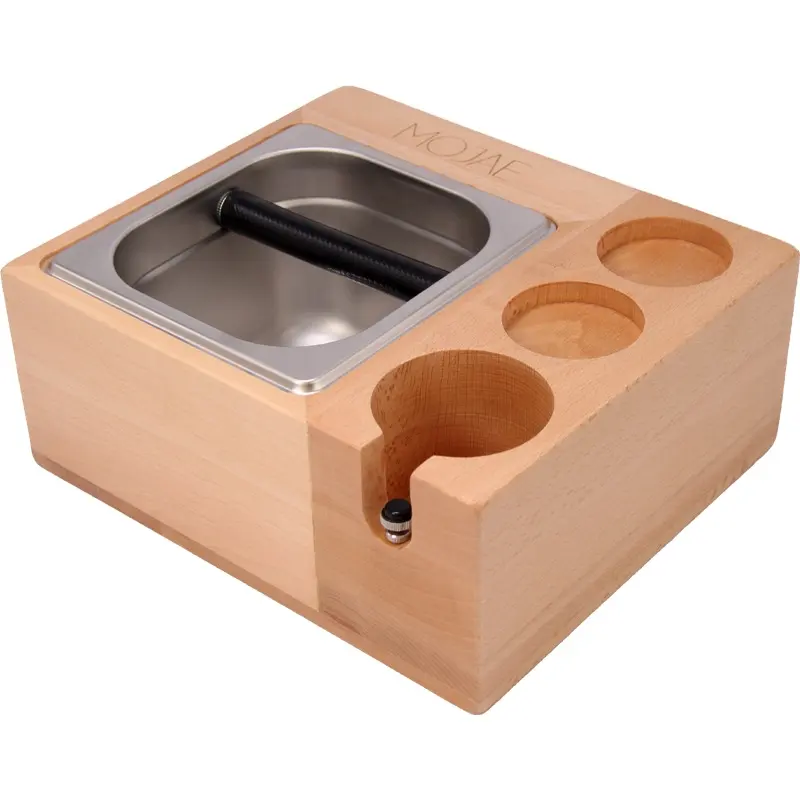 नवीनतम लकड़ी सामग्री दस्तक बॉक्स बरिस्ता जमीन कॉफी मशीन के साथ छेड़छाड़ धारक बॉक्स