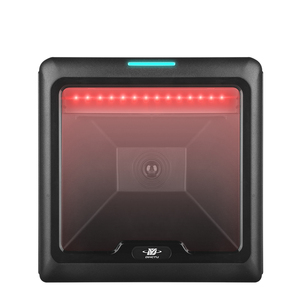 Nuevo escáner de lector de código de barras OCR de escritorio de código QR con cable Usb manos libres omnidireccional para supermercado minorista escaneo automático de código de barras