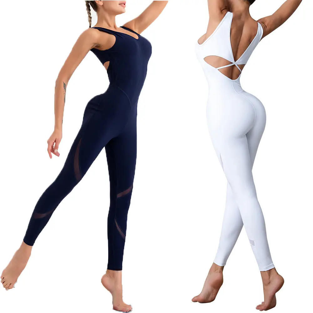Высококачественная одежда для йоги из переработанной ткани RPET, Женский цельный спортивный костюм, комбинезон для тренировок, тренажерного зала, комбинезон для фитнеса