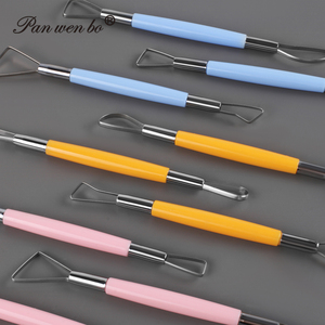 6 adet çift taraflı plastik saplı şerit kil heykel araçları kil tel döngü heykel Set küçük şerit kesici aletler - Product Image 3