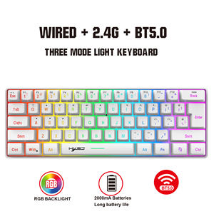 HXSJ L500 Compact 60% RGB Membran tastatur mit Hintergrund beleuchtung Neues Design 3-Modus-ABS Wiederauf ladbar 2000mAh Typ C für den Einsatz im Gaming-Büro