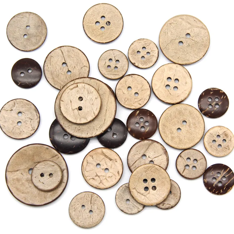 Borracha de madeira natural ecológica, 2/4 furos, scrapbook, decorativo, atacado, botões de madeira, para roupas