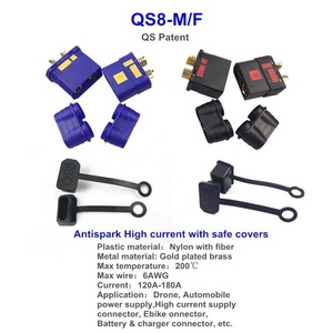 QS8-SヘビーデューティーバッテリーコネクタアンチスパークゴールドコネクタRCプラント保護ドローンカーモデル用大型電源プラグ - Product Image 3