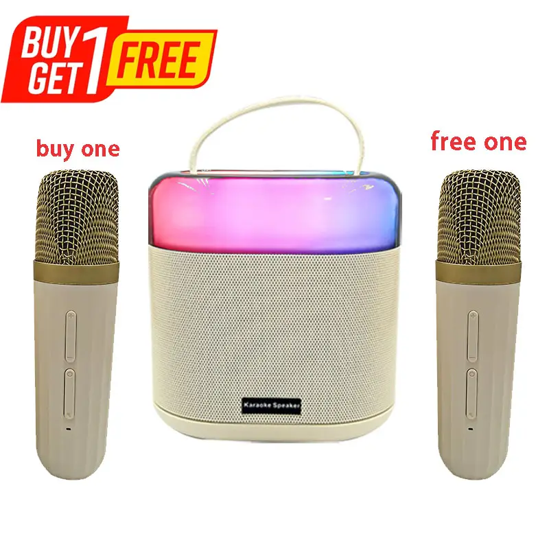 RGB Family Kids Sing Voice Changer Micrófono Portátil Inalámbrico Bluetooth Pequeño Mini Altavoz de Karaoke