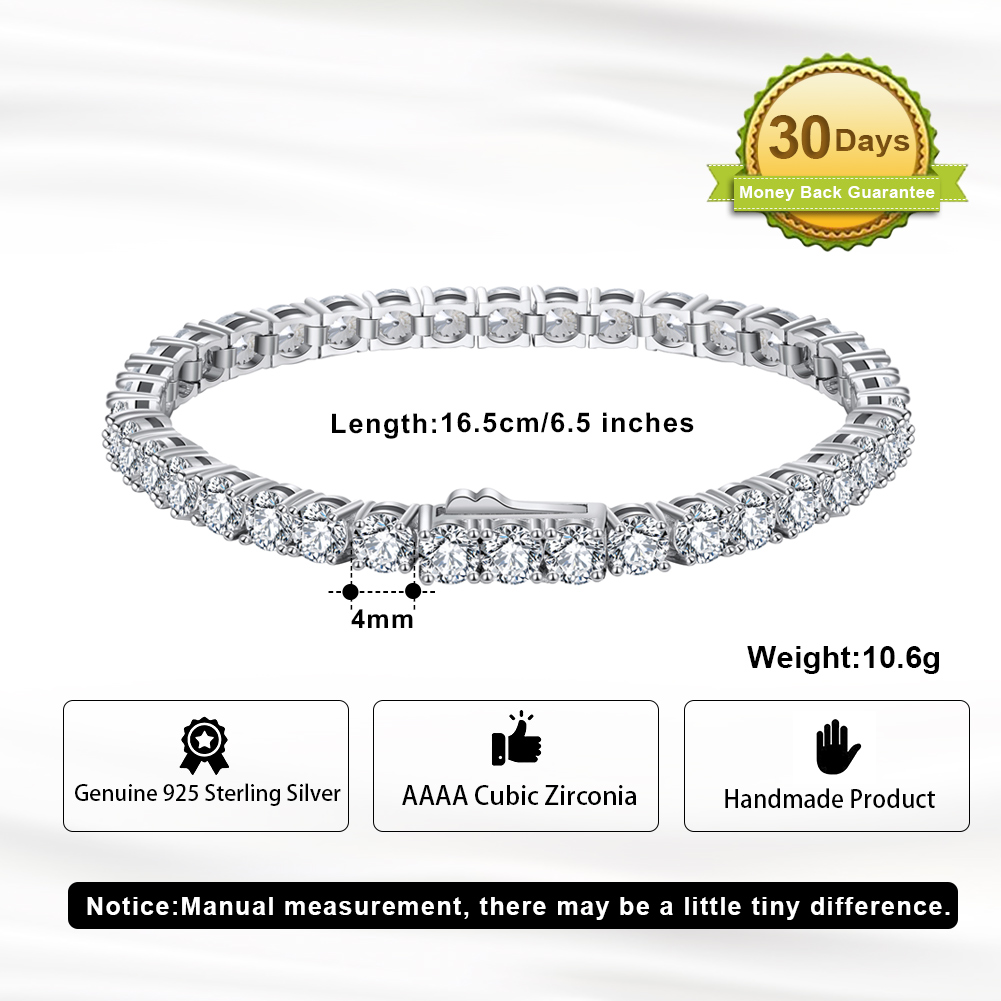 4mm Rhodium Plated