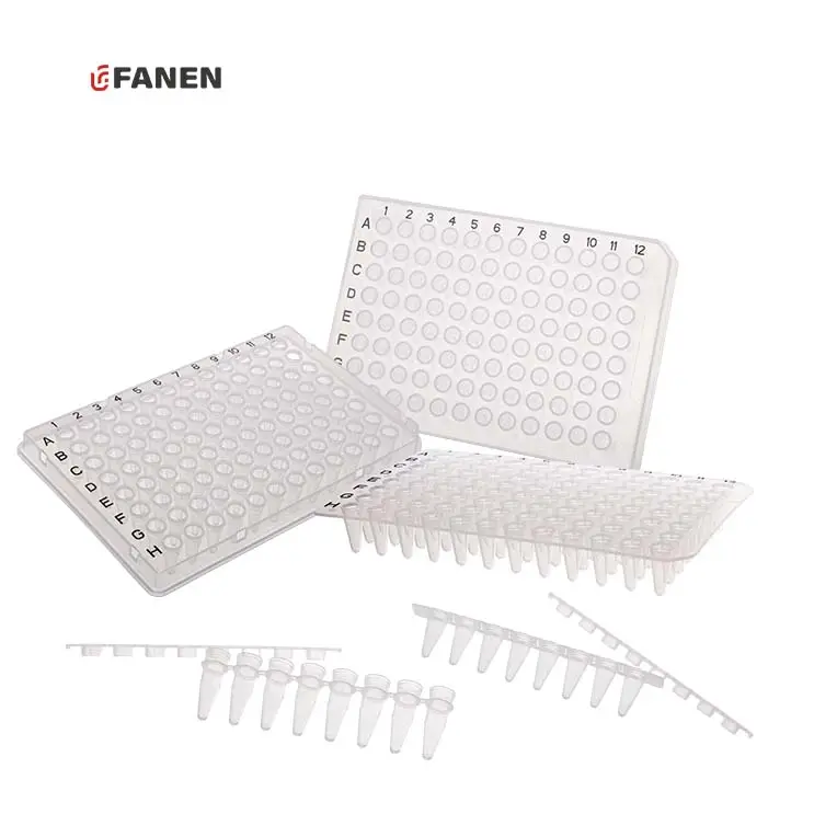 Fanen Laboratory Use Factory Supplied 0,2 ml Clear With Black Words Semi-skirted 96 Wells Pcr Reaction Plate