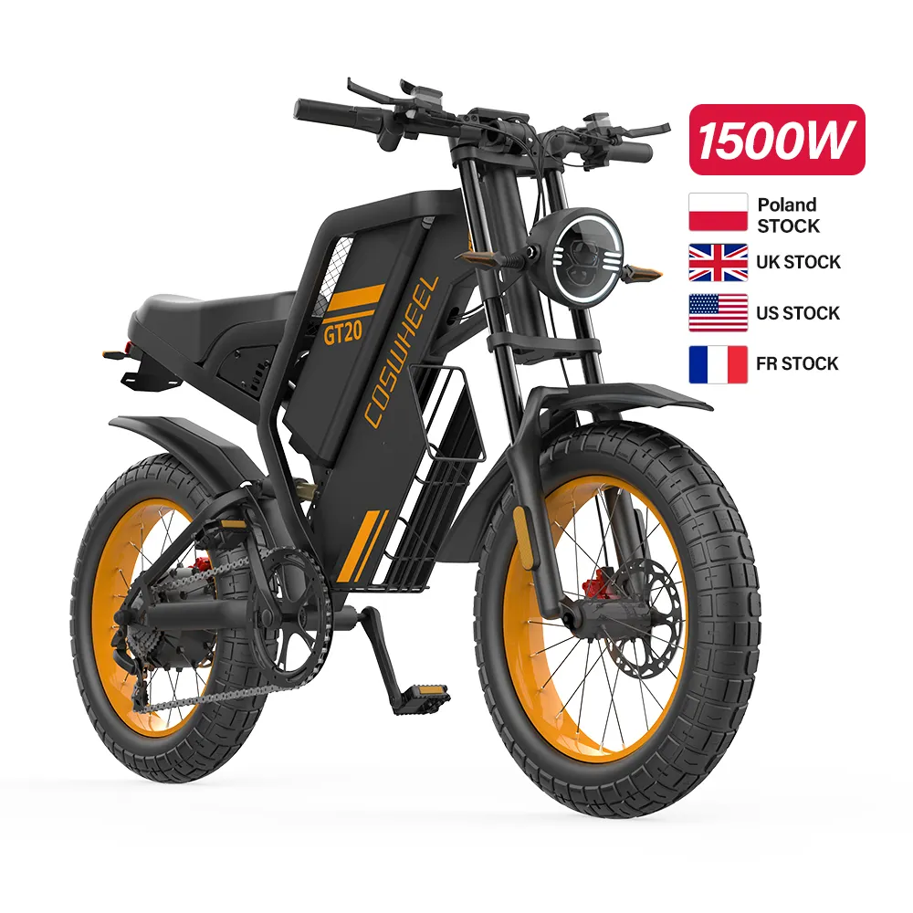 UE EE. UU. En Stock libre de impuestos COSWHEEL GT20 20*4,0 pulgadas bicicleta eléctrica de neumáticos gruesos 1000W 50 km/h ciclomotor bicicleta eléctrica plegable Fat Bik