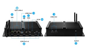 インダストリアルミニPC I5 8250U I7 8550U 2 * RJ45 2.5G Lan HD + VGA Win10 Ubuntu 6 * RS232サポート3G/4Gモジュール組み込みコンピュータストック - Product Image 5