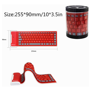Teclado inalámbrico BT plegable, con clic silencioso, de silicona suave, impermeable, Delgado, enrollable, recargable para PC y Notebook - Product Image 5