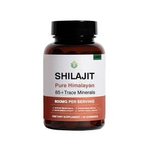 Supplément OEM 8 en 1 Gommes en résine de Shilajit de l'Himalaya avec Ashwaganda / Chaga/Gingseng/huile de graines de cumin noir/vitamine C/D3 - Product Image 1