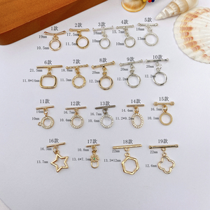 18k镀金OT肘节扣环环和棒扣，用于项链珠宝制作 - Product Image 5