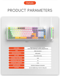 Teclado retroiluminado profesional para juegos de 98 teclas, Teclado retroiluminado con cable USB para juegos de ordenador, se acepta logotipo personalizado, novedad - Product Image 5