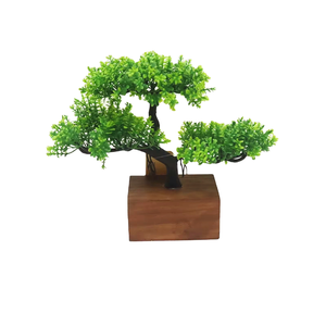 Ahşap tencerede yapay bonsai ağacı, bonsai çam ağacı için masa süsü - Product Image 3
