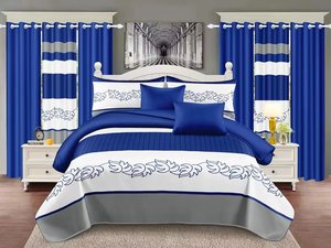 חם תבנית מוטיב פרח quilt איכות טובה מצעים שמיכות שמיכות באיכות גבוהה להגדיר מעל גודל המלך עם וילונות תואמים 12 חתיכות