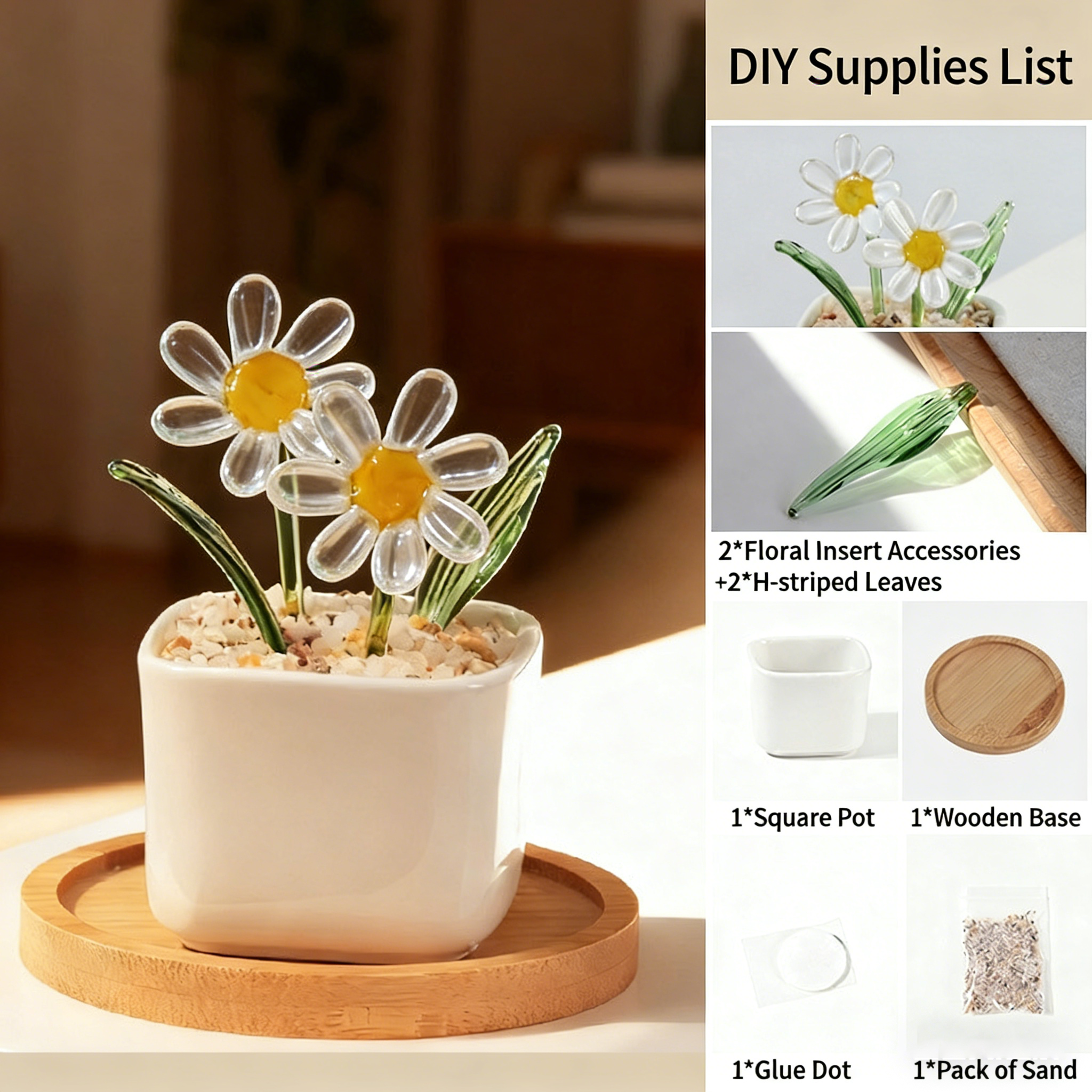 May white daisy potted diy-flower