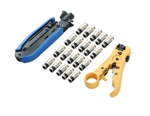 Crimping <strong>Tool</strong> Set /Compression <strong>Tool</strong> <strong>Kit</strong> and Cable Stripper for RG59 RG6 - Product Image 4