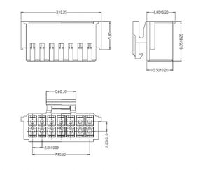 PHB2.0mm Double Row Buckle Plug Connector Rubber Shell Male Shell 2*2P 3P 4 5 6 7 8 9 10 15P <strong>Headers</strong> &amp; Wire Housings - Product Image 3