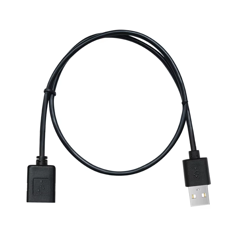 Black USB male-to-female 4-core data cable
