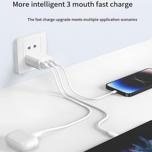 65W PD Fast Charger EU US UK 2 Type-c 3 <strong>USB</strong> Port <strong>Multiple</strong> <strong>Output</strong> <strong>Adapter</strong> Mobile Phone Travel Wall Charger for macbook - Product Image 3
