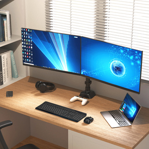 Mction Dual Monitor Arm Desk Stand <strong>Mount</strong> for Gaming Office Vertical for LCD <strong>2</strong> Screens Display Cheap Wholesale Fully Adjustable - Product Image 4