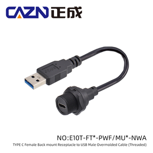 USB Type C GEN 1 Type-C 3.0 3.1防水连接器IP67/68螺纹型电缆插头和插座连接器 - Product Image 4