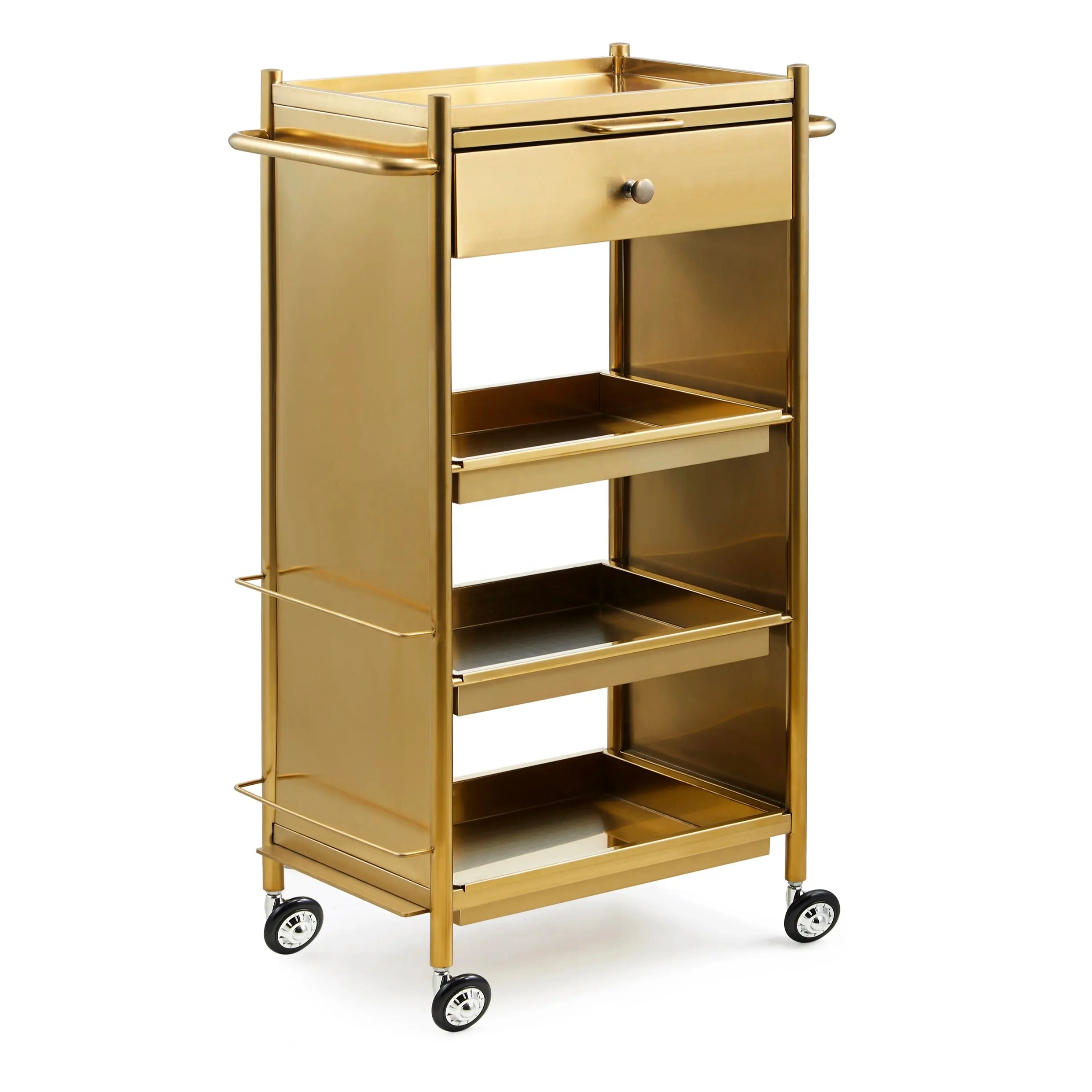 Kapper Tool Kabinet Hot Verven Trolley Golden Rvs Materiaal Sterke ZY-803