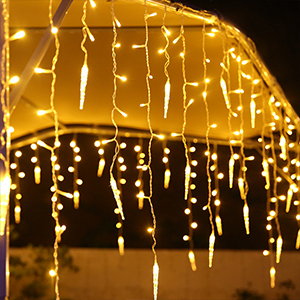With <strong>Timer</strong> &amp; Memory Function Christmas <strong>Lights</strong> Outdoor Decoration <strong>Led</strong> Curtain Icicle <strong>String</strong> <strong>Lights</strong> Wedding Party Garland - Product Image 2