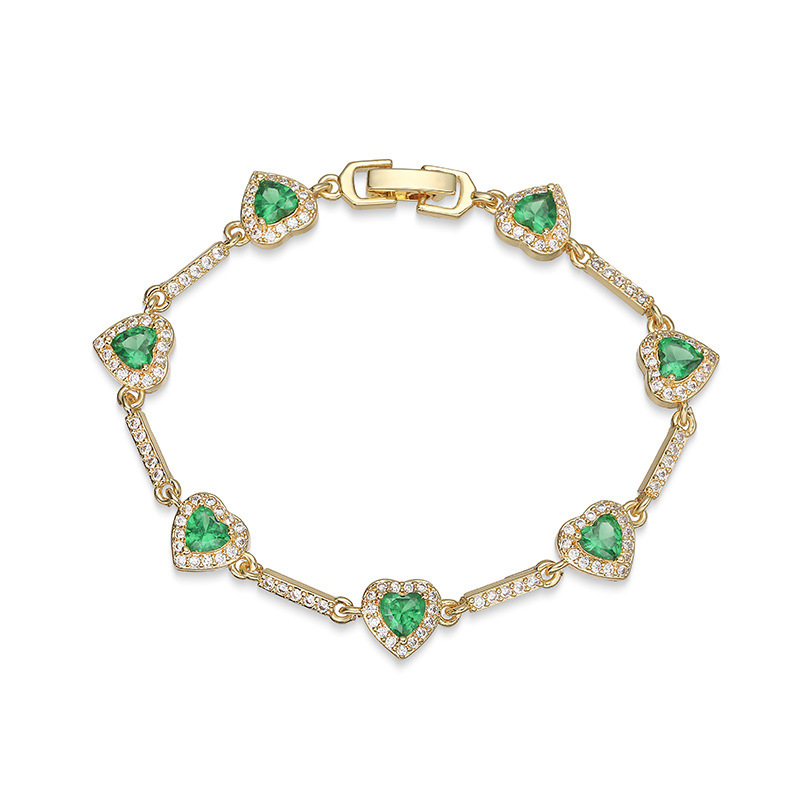 Bracciale con diamanti verde dorato
