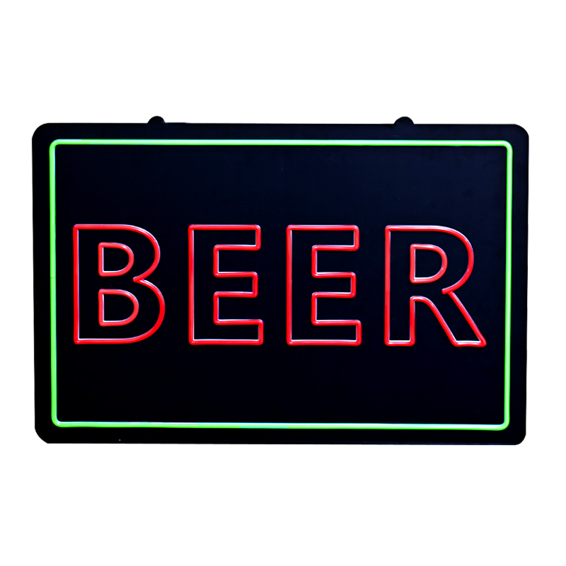 Letrero de neón de CERVEZA