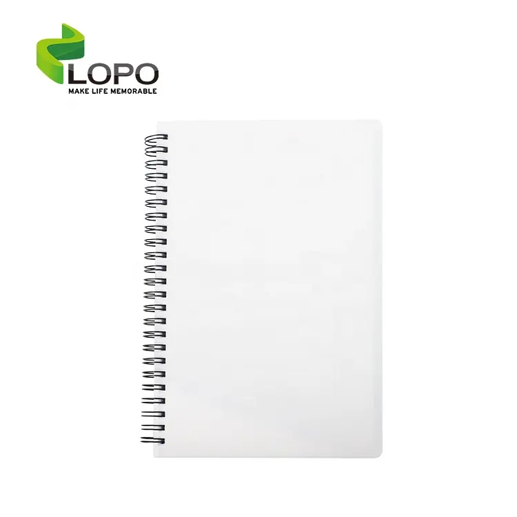 Copertura di Sublimazione in bianco Notebook A5 Forniture Per Ufficio Scuola del Commercio All'ingrosso di Plastica Bianco Puro/sparkle Bianco In Tessuto di Copertura Copertura di Carta